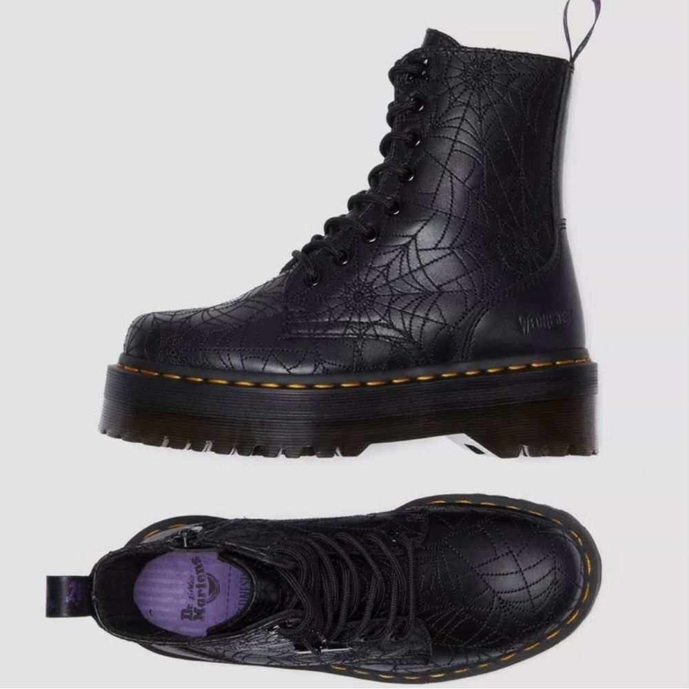 Dr Martens Wednesday Jadon Boot Platform Black Spiderweb size 10 NEW Women - Picture 6 of 9